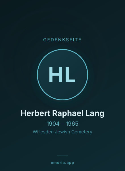 Gedenkportrait von Herbert Raphael Lang