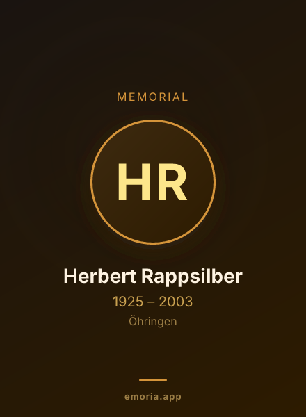 Memorial portrait of Herbert Rappsilber