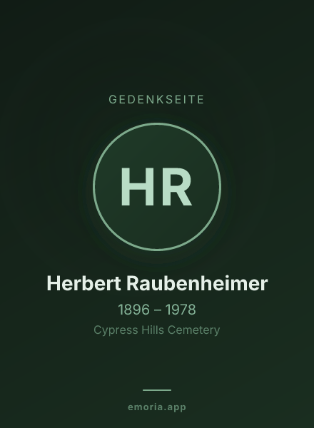 Gedenkportrait von Herbert Raubenheimer