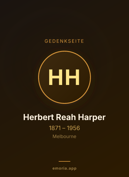 Gedenkportrait von Herbert Reah Harper