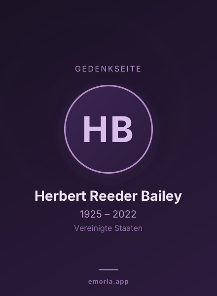 Gedenkportrait von Herbert Reeder Bailey
