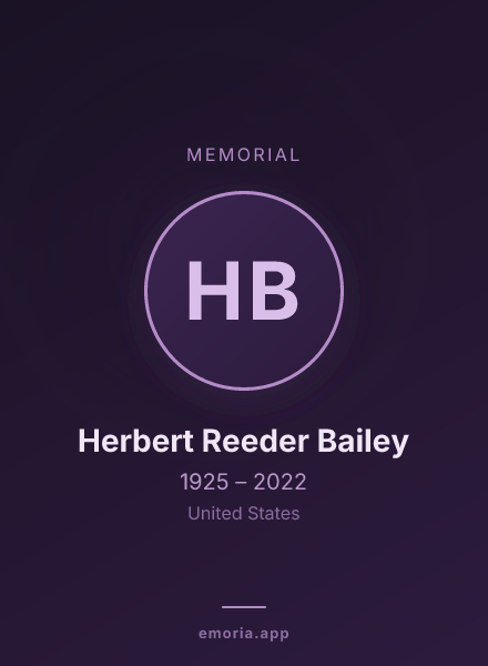 Memorial portrait of Herbert Reeder Bailey