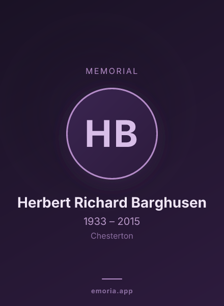 Memorial portrait of Herbert Richard Barghusen