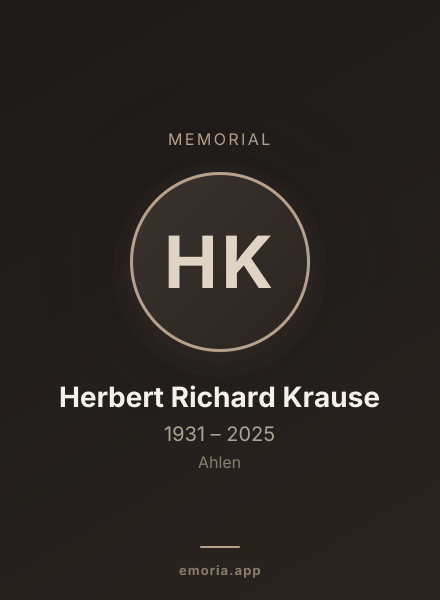 Memorial portrait of Herbert Richard Krause