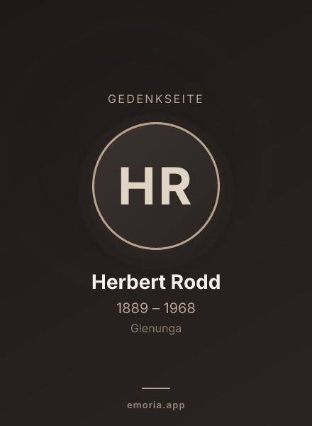 Gedenkportrait von Herbert Rodd
