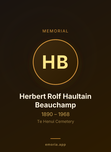 Memorial portrait of Herbert Rolf Haultain Beauchamp