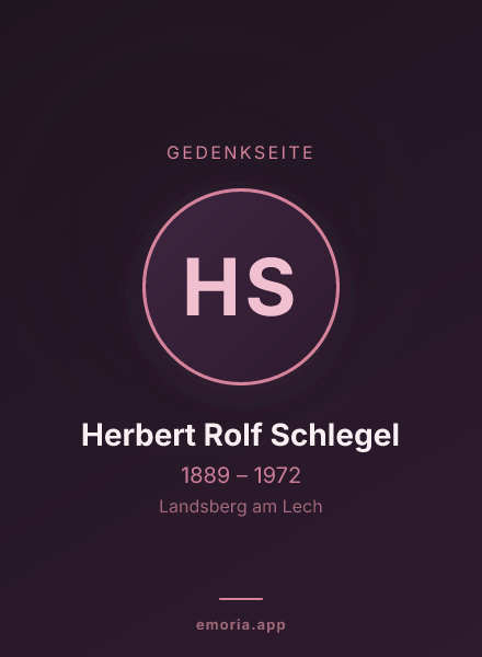 Gedenkportrait von Herbert Rolf Schlegel