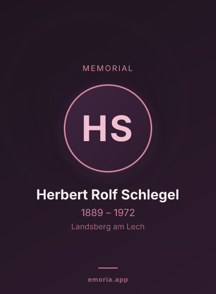 Memorial portrait of Herbert Rolf Schlegel