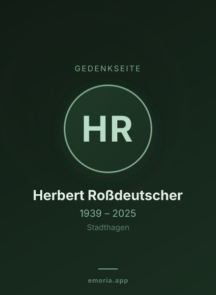 Gedenkportrait von Herbert Roßdeutscher