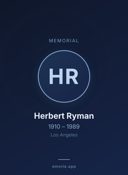 Memorial portrait of Herbert Ryman