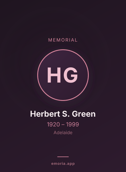 Memorial portrait of Herbert S. Green