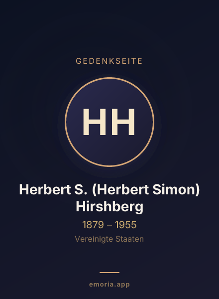 Gedenkportrait von Herbert S. (Herbert Simon) Hirshberg