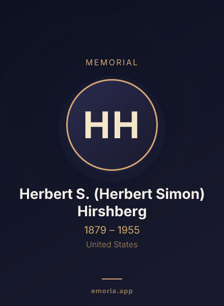 Memorial portrait of Herbert S. (Herbert Simon) Hirshberg