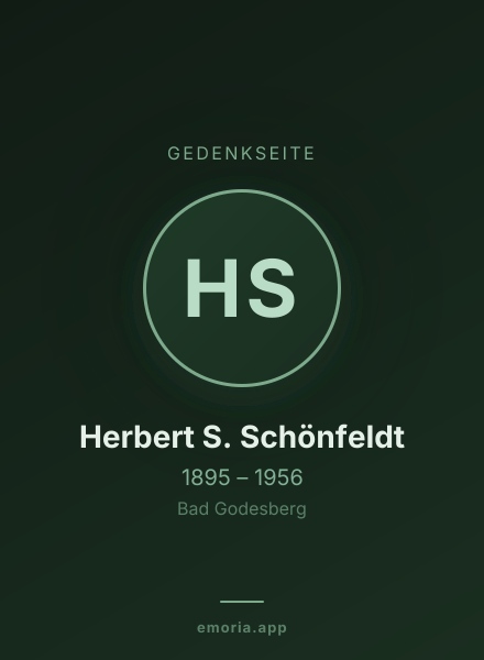 Gedenkportrait von Herbert S. Schönfeldt