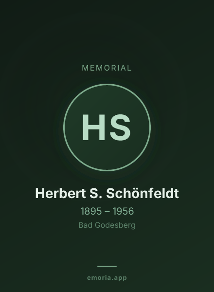 Memorial portrait of Herbert S. Schönfeldt