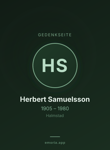 Gedenkportrait von Herbert Samuelsson