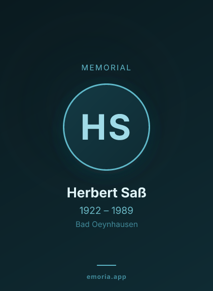Memorial portrait of Herbert Saß