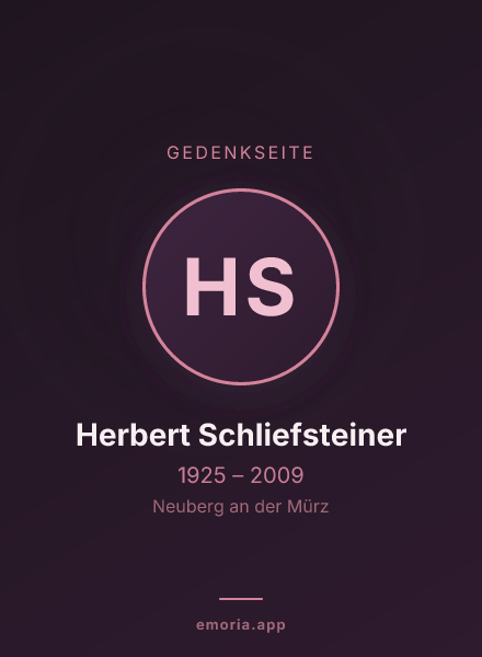 Gedenkportrait von Herbert Schliefsteiner