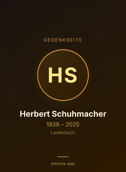 Gedenkportrait von Herbert Schuhmacher