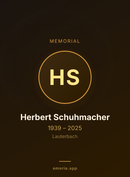Memorial portrait of Herbert Schuhmacher