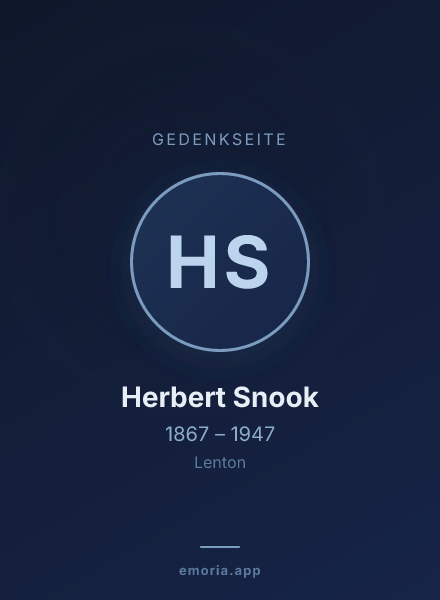 Gedenkportrait von Herbert Snook