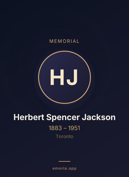 Memorial portrait of Herbert Spencer Jackson