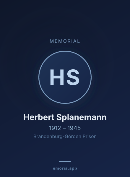 Memorial portrait of Herbert Splanemann