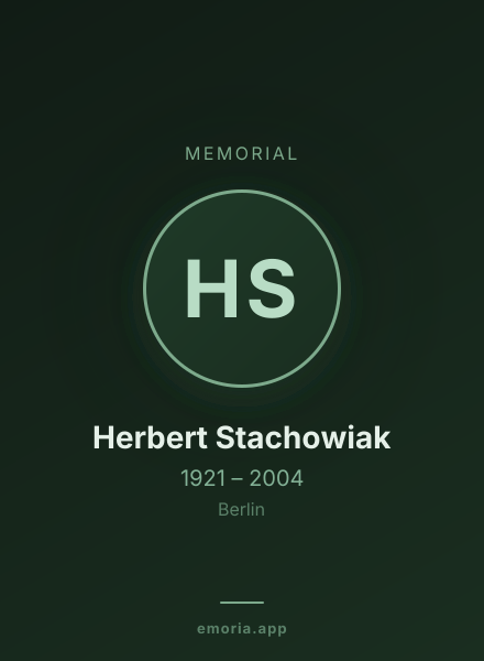 Memorial portrait of Herbert Stachowiak