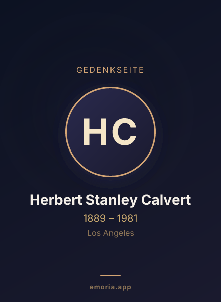 Gedenkportrait von Herbert Stanley Calvert