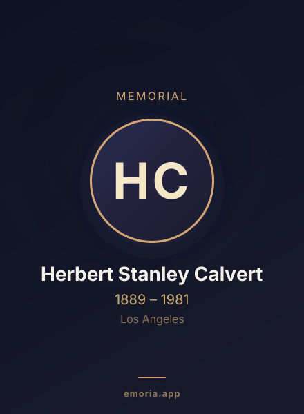 Memorial portrait of Herbert Stanley Calvert