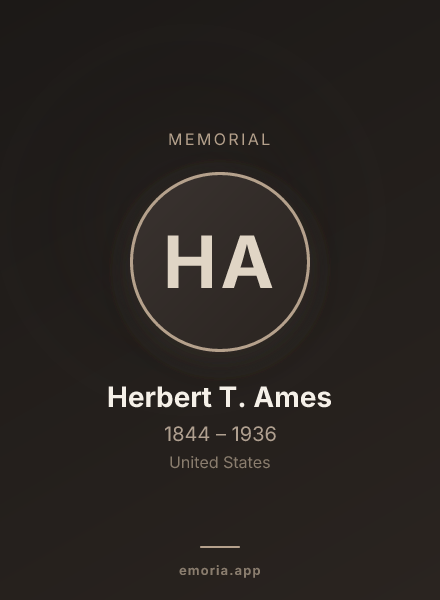 Memorial portrait of Herbert T. Ames