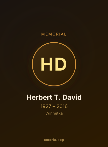 Memorial portrait of Herbert T. David