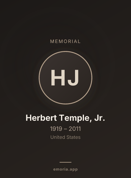 Memorial portrait of Herbert Temple, Jr.