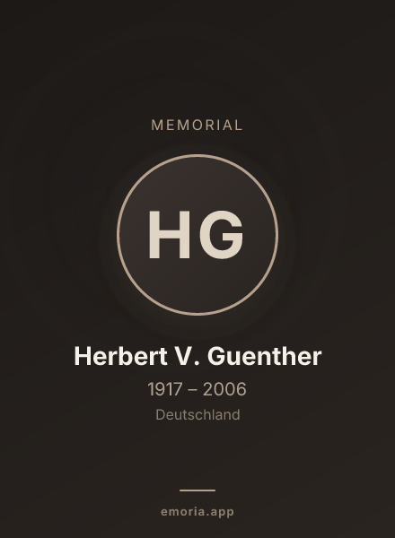 Memorial portrait of Herbert V. Guenther