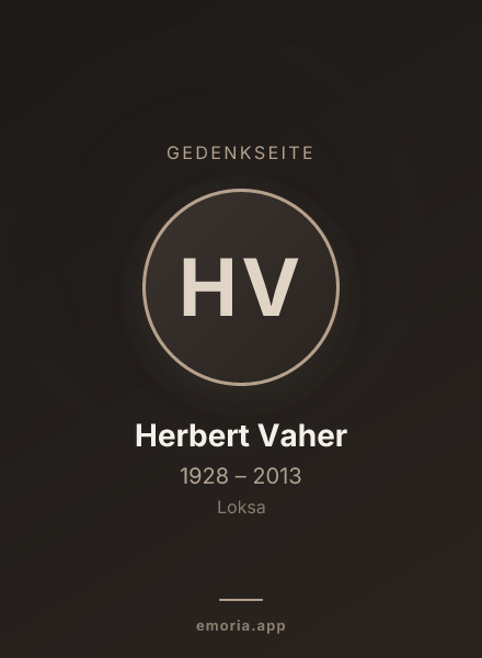 Gedenkportrait von Herbert Vaher