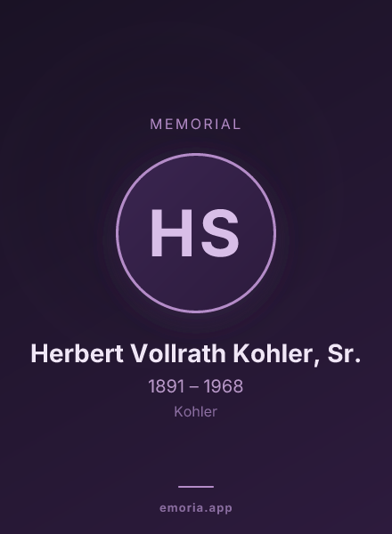 Memorial portrait of Herbert Vollrath Kohler, Sr.