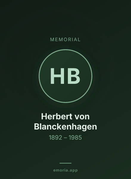 Memorial portrait of Herbert von Blanckenhagen