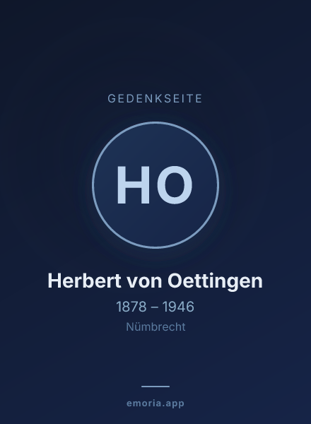 Gedenkportrait von Herbert von Oettingen