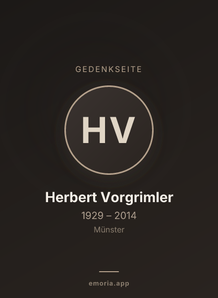 Gedenkportrait von Herbert Vorgrimler