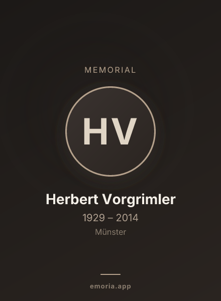 Memorial portrait of Herbert Vorgrimler
