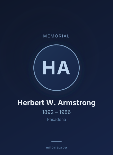 Memorial portrait of Herbert W. Armstrong