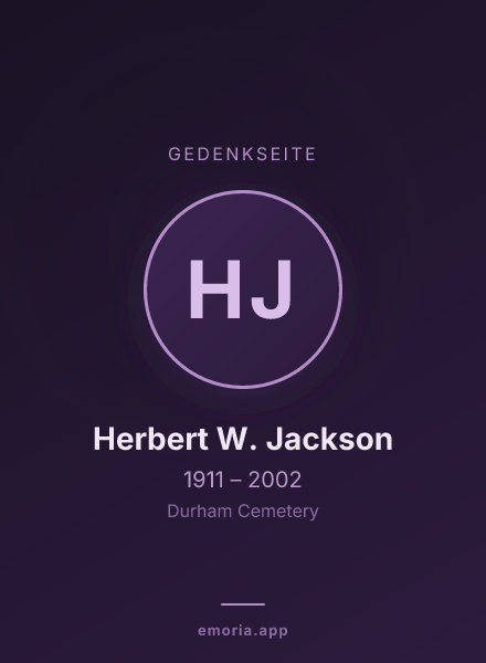 Gedenkportrait von Herbert W. Jackson