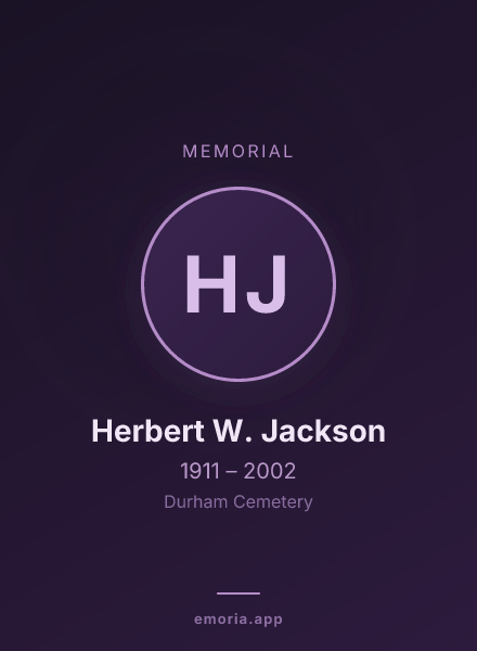 Memorial portrait of Herbert W. Jackson