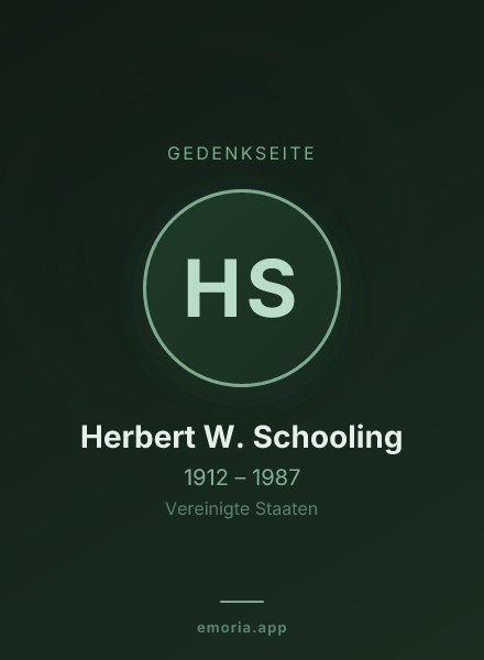 Gedenkportrait von Herbert W. Schooling