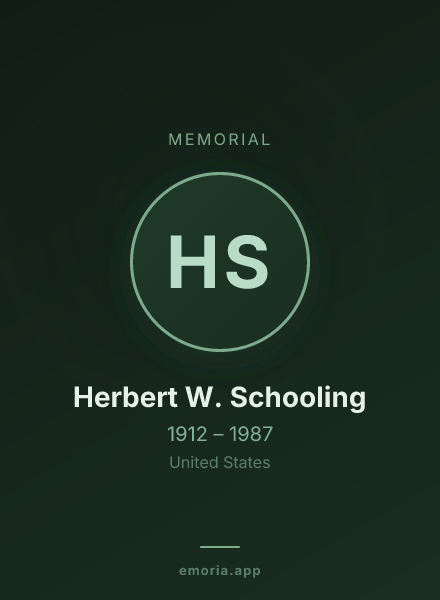 Memorial portrait of Herbert W. Schooling