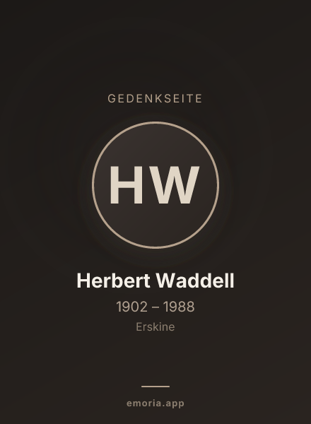 Gedenkportrait von Herbert Waddell