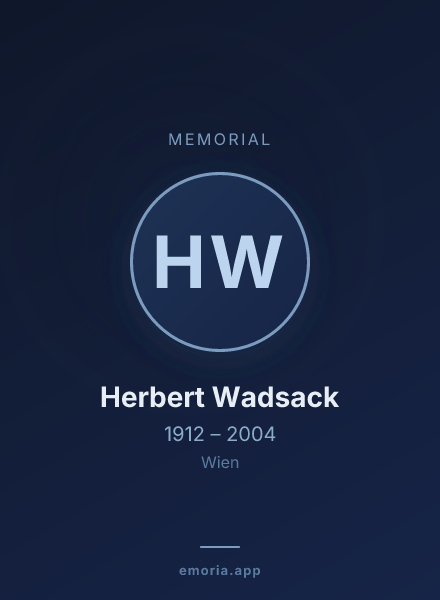 Memorial portrait of Herbert Wadsack