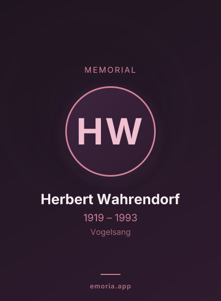 Memorial portrait of Herbert Wahrendorf