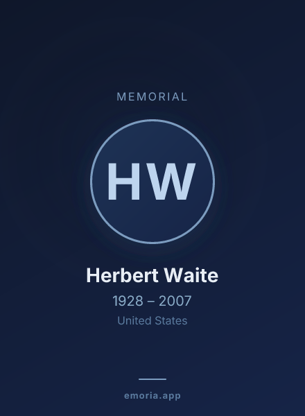 Memorial portrait of Herbert Waite