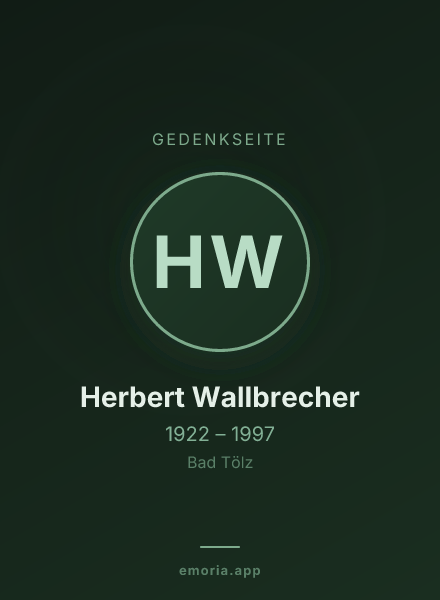Gedenkportrait von Herbert Wallbrecher